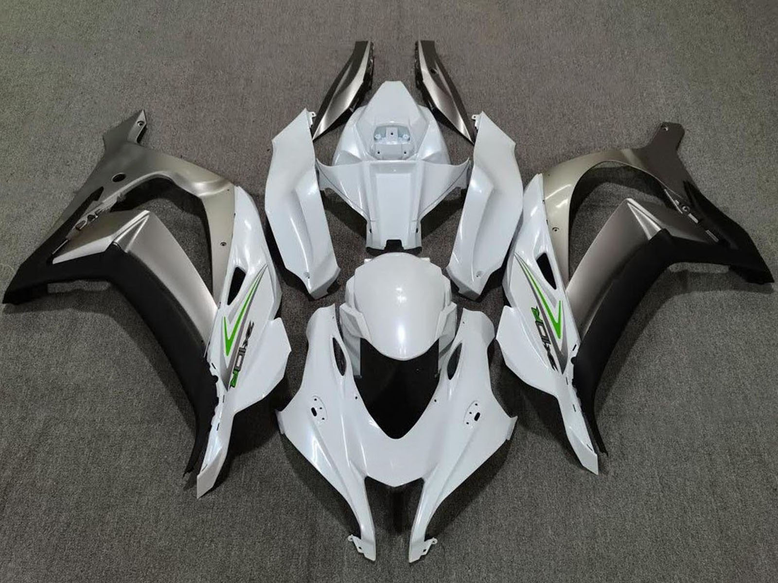 2016-2019 Pearl White Silver Kawasaki ZX10R Fairing Kit