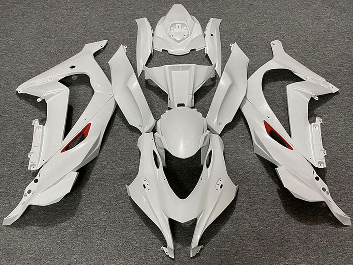 2016-2019 Pearl White Red Trim Kawasaki ZX10R Fairing Kit