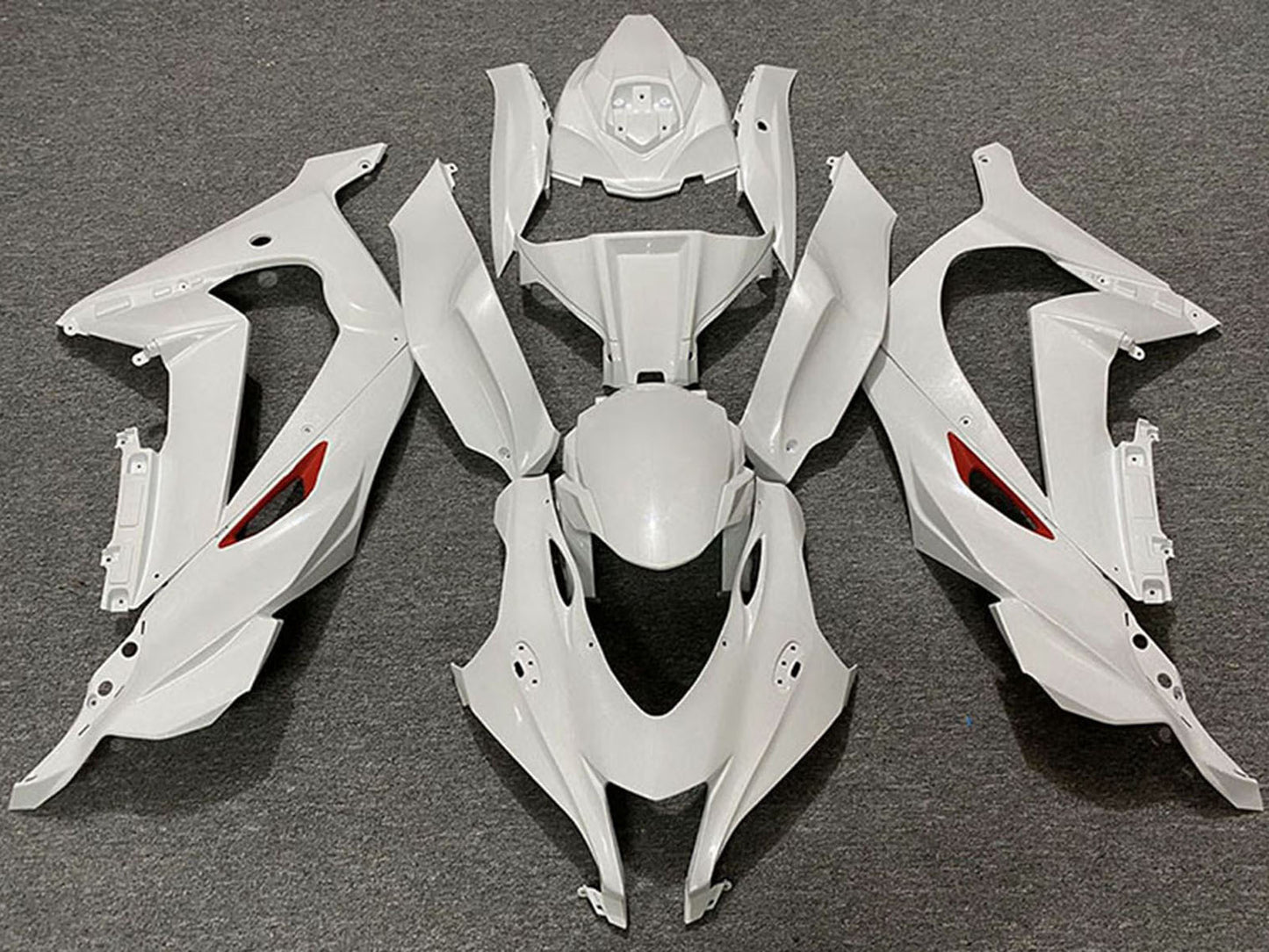 2016-2019 Pearl White Red Trim Kawasaki ZX10R Fairing Kit