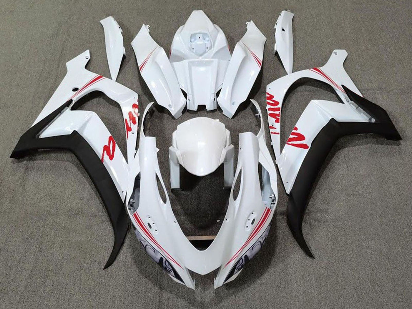 2016-2019 Pearl White Black Red Kawasaki ZX10R Fairing Kit