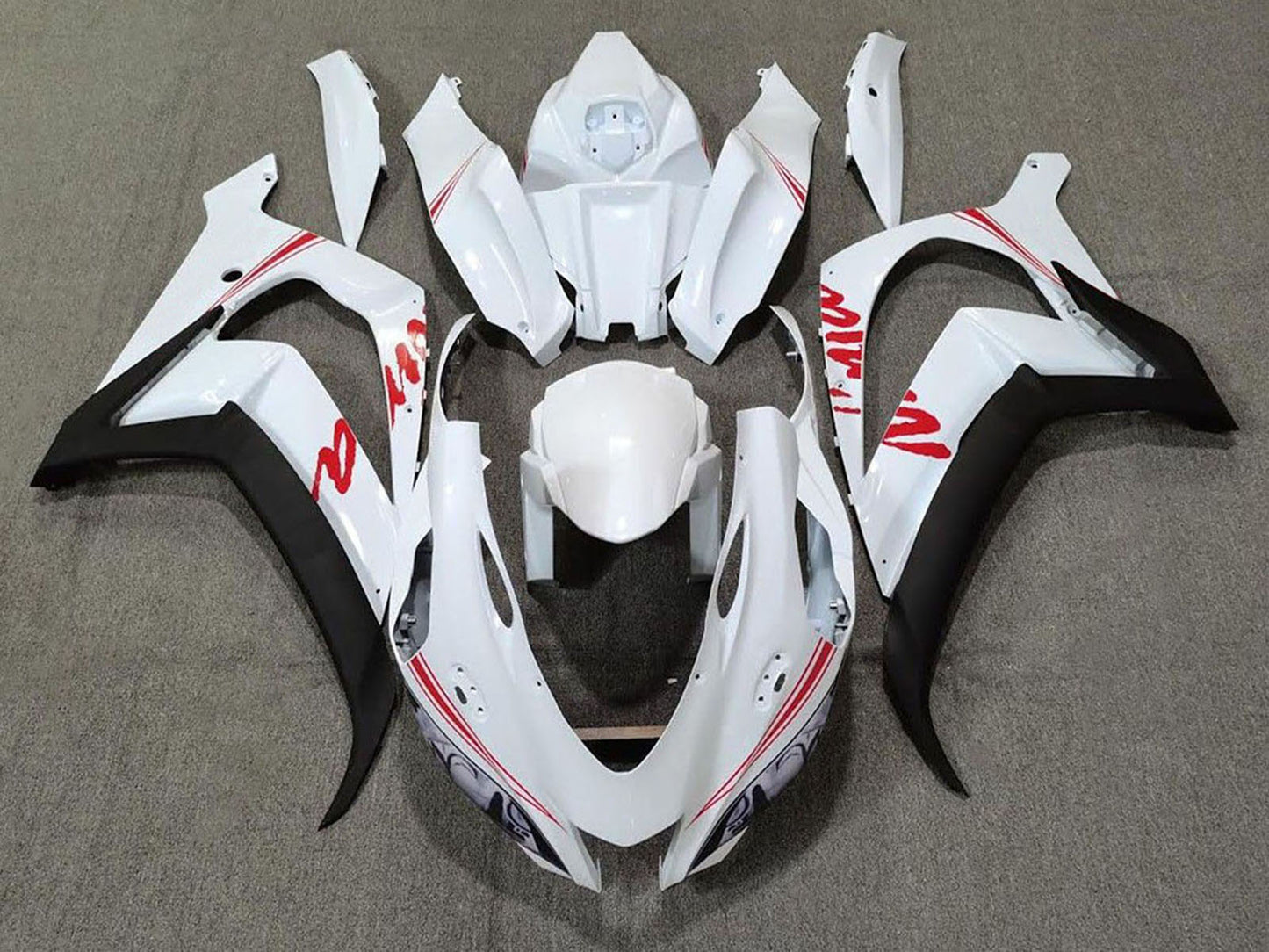 2016-2019 Pearl White Black Red Kawasaki ZX10R Fairing Kit