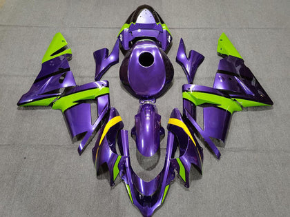 2004-2005 Kawasaki ZX-10R Purple Green and Yellow Fairing Kit