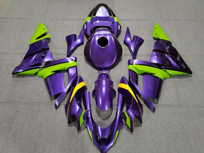 2004-2005 Kawasaki ZX-10R Purple Green and Yellow Fairing Kit