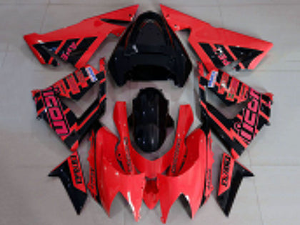 2004-2005 Kawasaki ZX-10R Red and Black Logo Fairing Kit