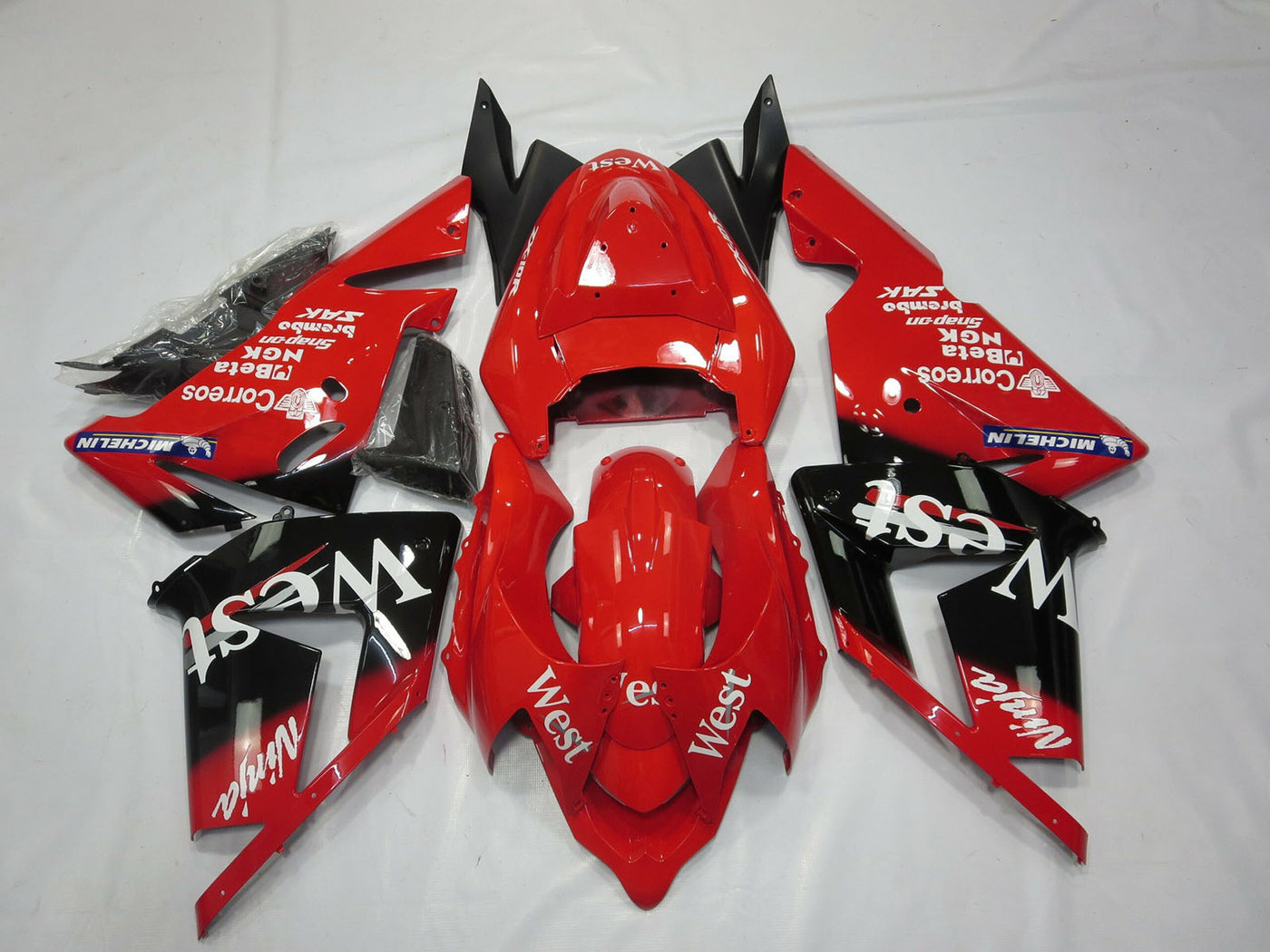 2004-2005 Red West Kawasaki ZX10R Motorcycle Fairings， Purchase 2004-2005 Red West Kawasaki ZX10R Motorcycle Fairings UK - UK