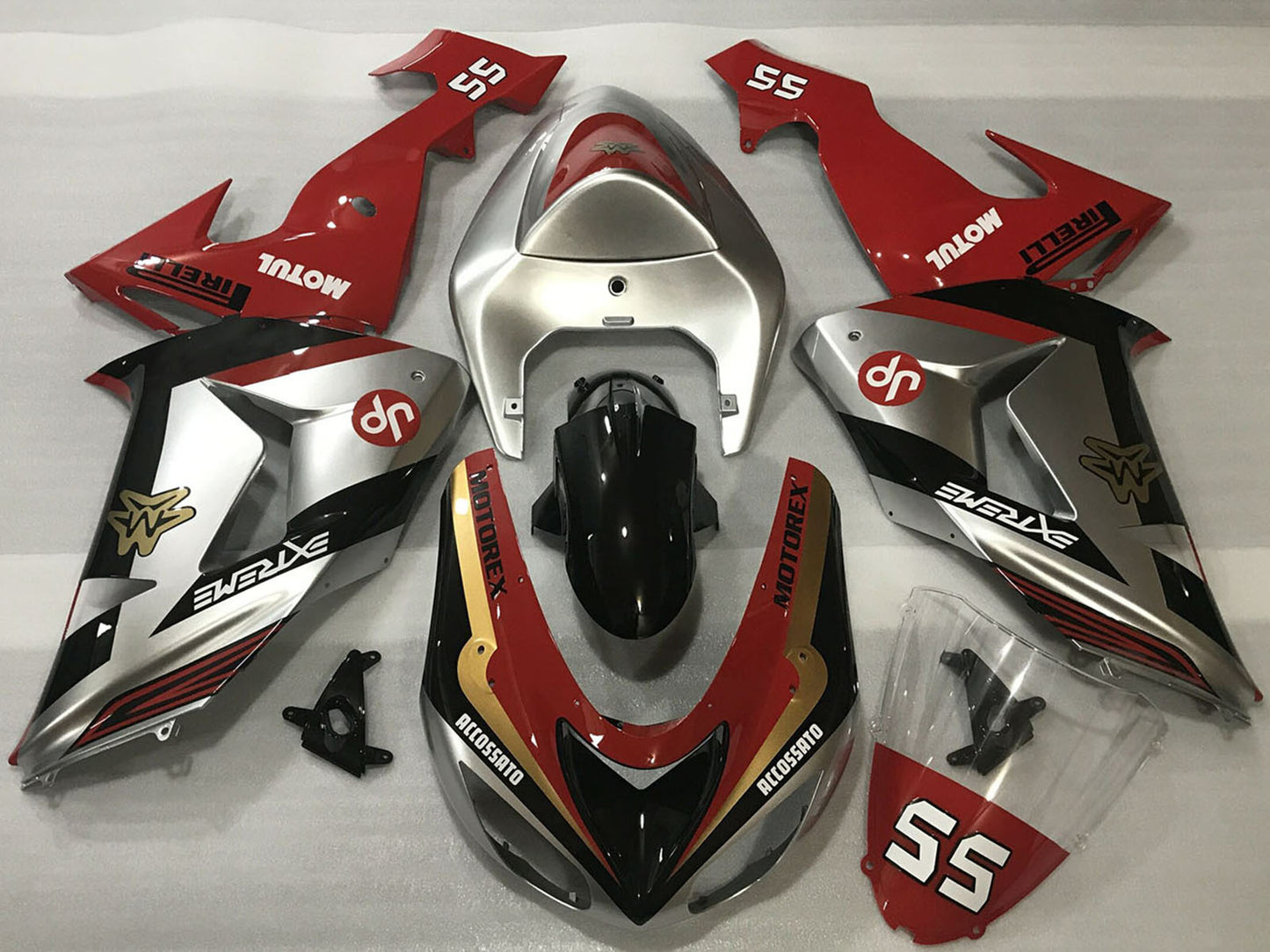 2006-2007 Red Silver Gold Black Kawasaki ZX10R Fairing Kit