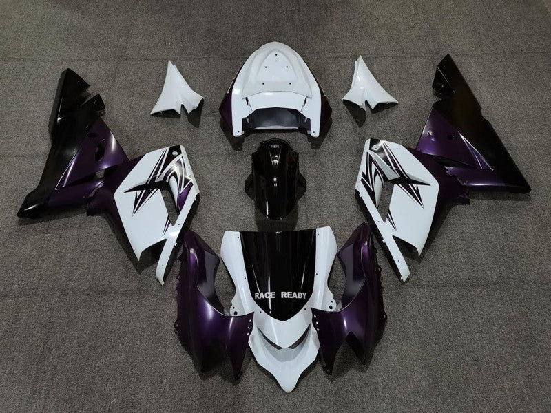 Purchase 2004-2005 White Purple and Black Kawasaki ZX10R Motorcycle Fairings UK