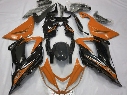 2013-2018 Kawasaki ZX-6R Orange Glossy Black Fairing Kit