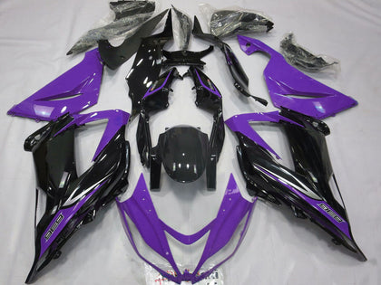 2013-2018 Kawasaki ZX-6R Purple Glossy Black Fairing Kit
