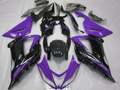 2013-2018 Kawasaki ZX-6R Purple Glossy Black Fairing Kit
