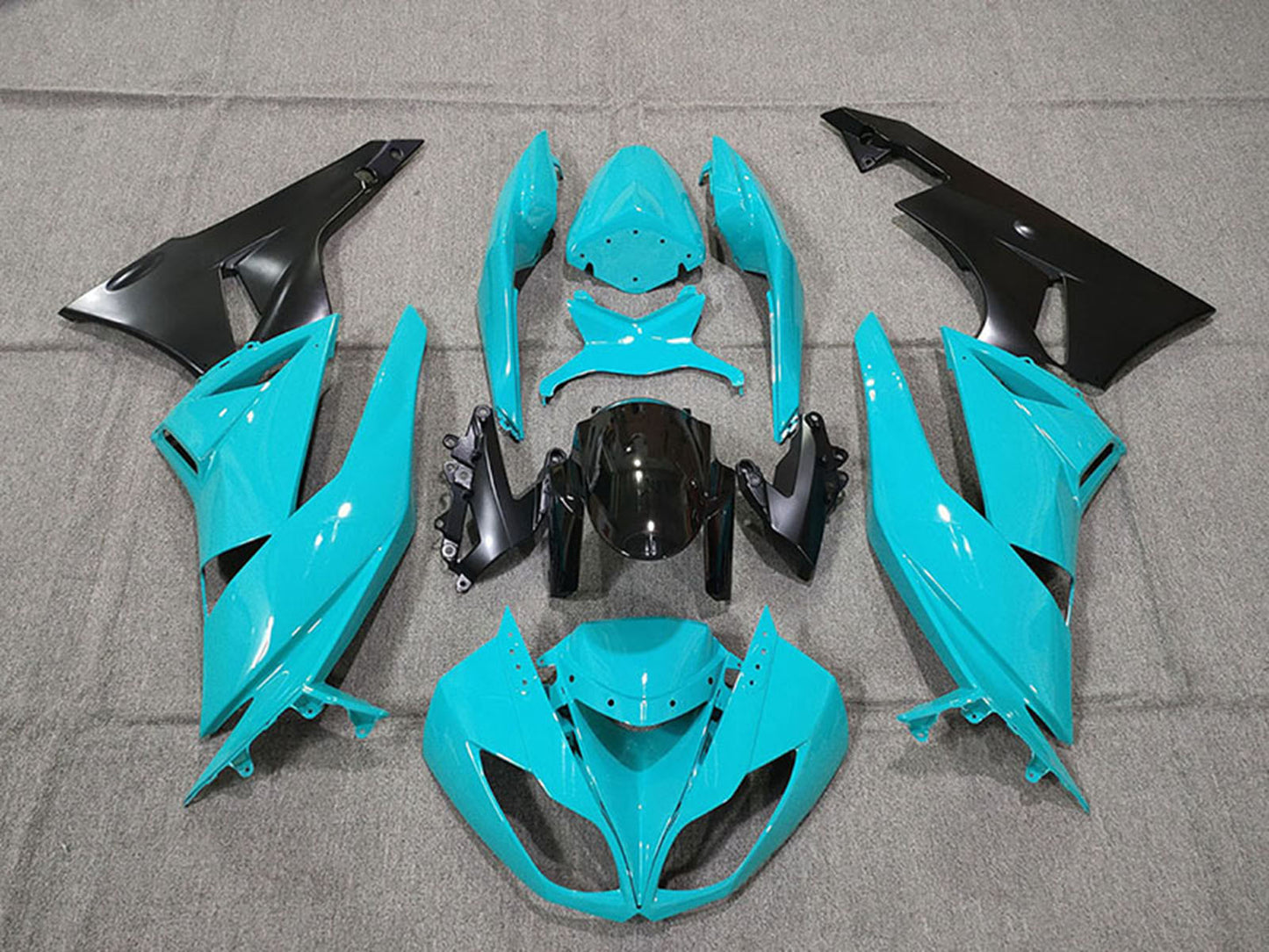 2009-2012 Blue Glossy Black Kawasaki ZX6R Kits Fairing Kit