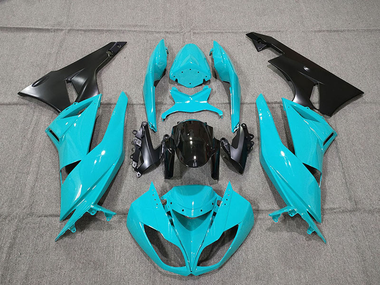 2009-2012 Blue Glossy Black Kawasaki ZX6R Kits Fairing Kit