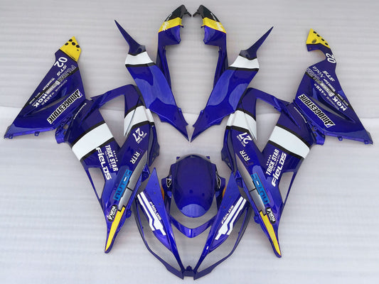 2013-2018 Blue White Yellow Trick Star Bridgestone Kawasaki ZX6R Fairing Kit