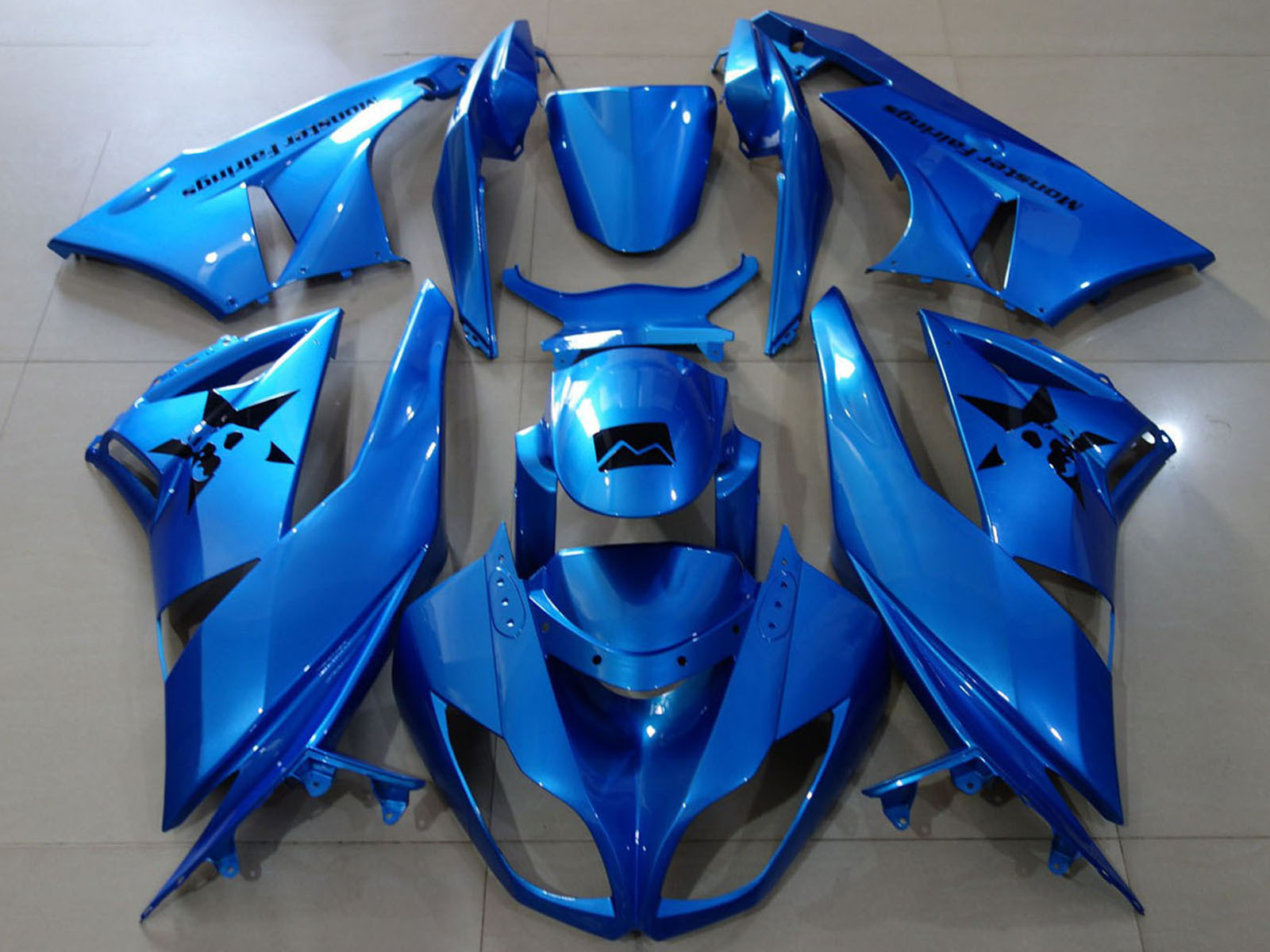 2009-2012 Blue Kawasaki ZX6R Motorcycle Fairings， Purchase 2009-2012 Blue Kawasaki ZX6R Motorcycle Fairings UK - UK