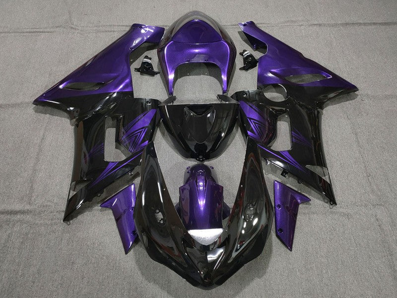 Purchase 2005-2006 Purple Glossy Black Kawasaki ZX6R Motorcycle Fairings UK