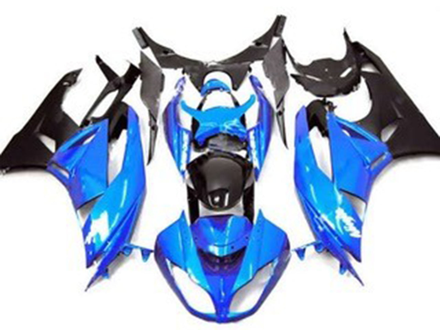 2009-2012 Blue Glossy Black Matte Black Kawasaki ZX6R Fairing Kit