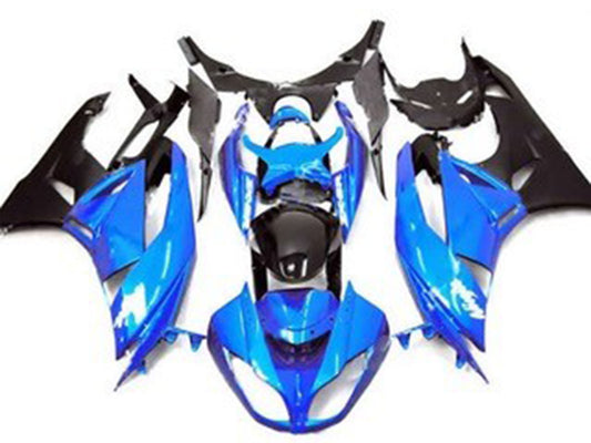 2009-2012 Blue Glossy Black Matte Black Kawasaki ZX6R Fairing Kit