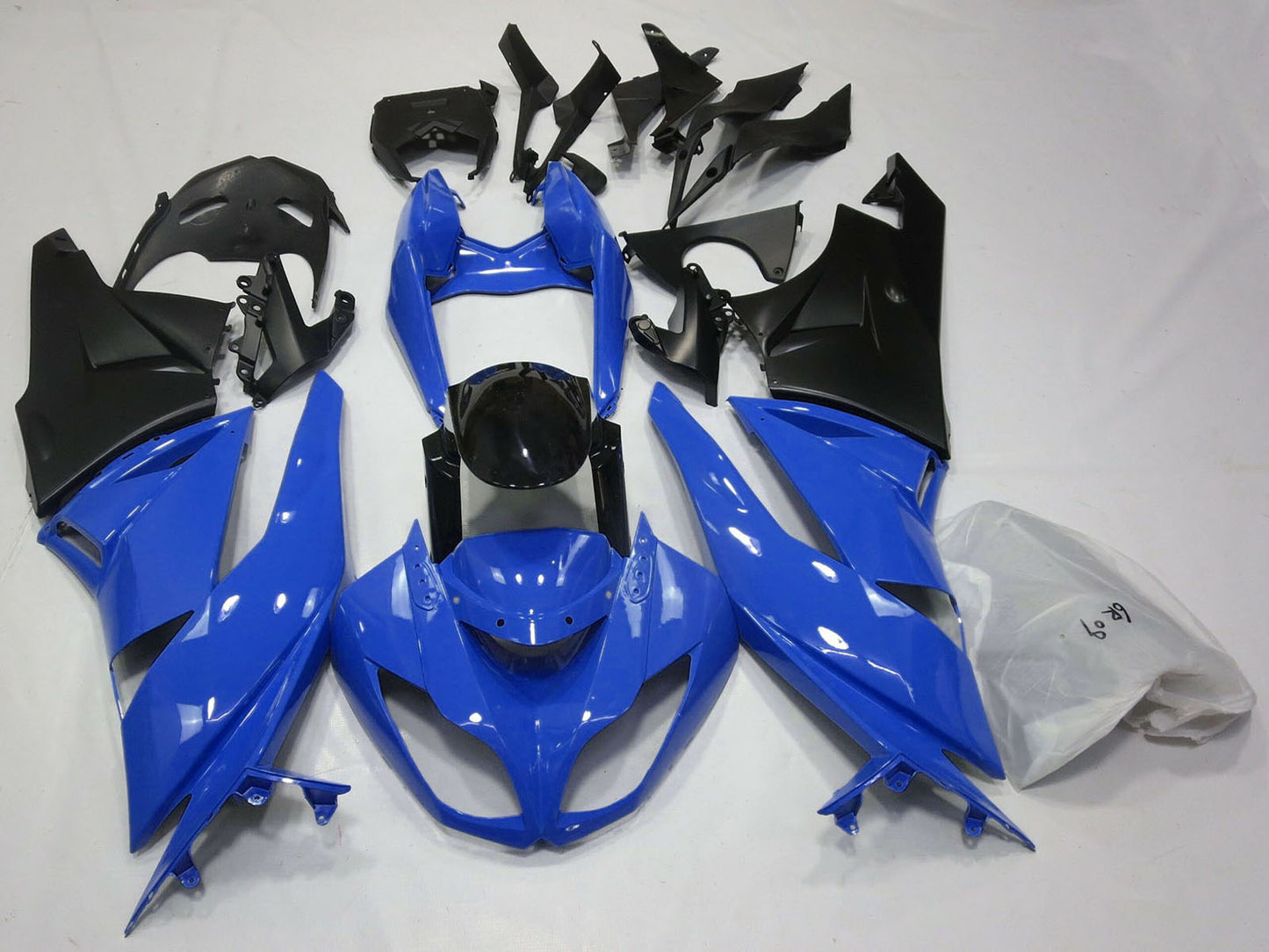 2009-2012 Blue Glossy Black Matte Black Kawasaki ZX6R Fairing Kit