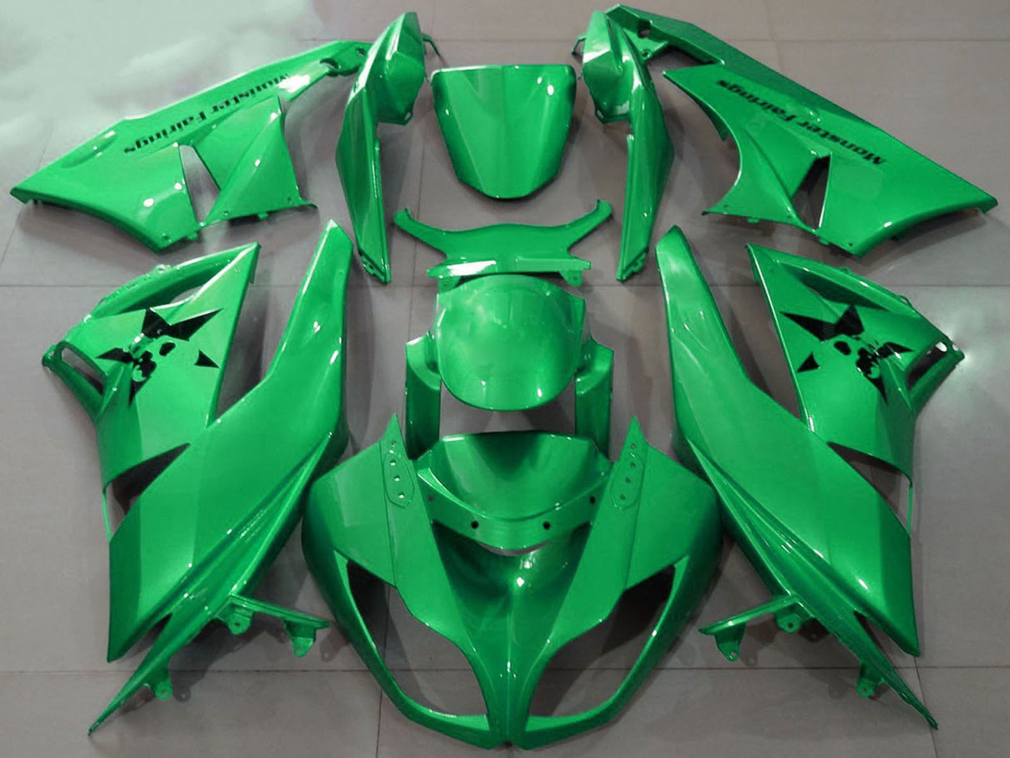2009-2012 Green Kawasaki ZX6R Motorcycle Fairings， Purchase 2009-2012 Green Kawasaki ZX6R Motorcycle Fairings UK - UK