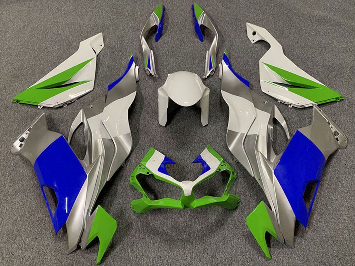 2019-2023 White Silver Green Blue Kawasaki ZX6R Fairing Kit