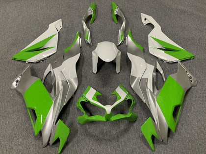 2019-2023 Kawasaki ZX-6R White Silver Green Fairing Kit