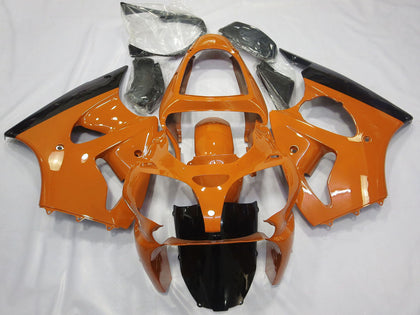 2000-2002 Kawasaki ZX-6R Orange Glossy Black Fairing Kit