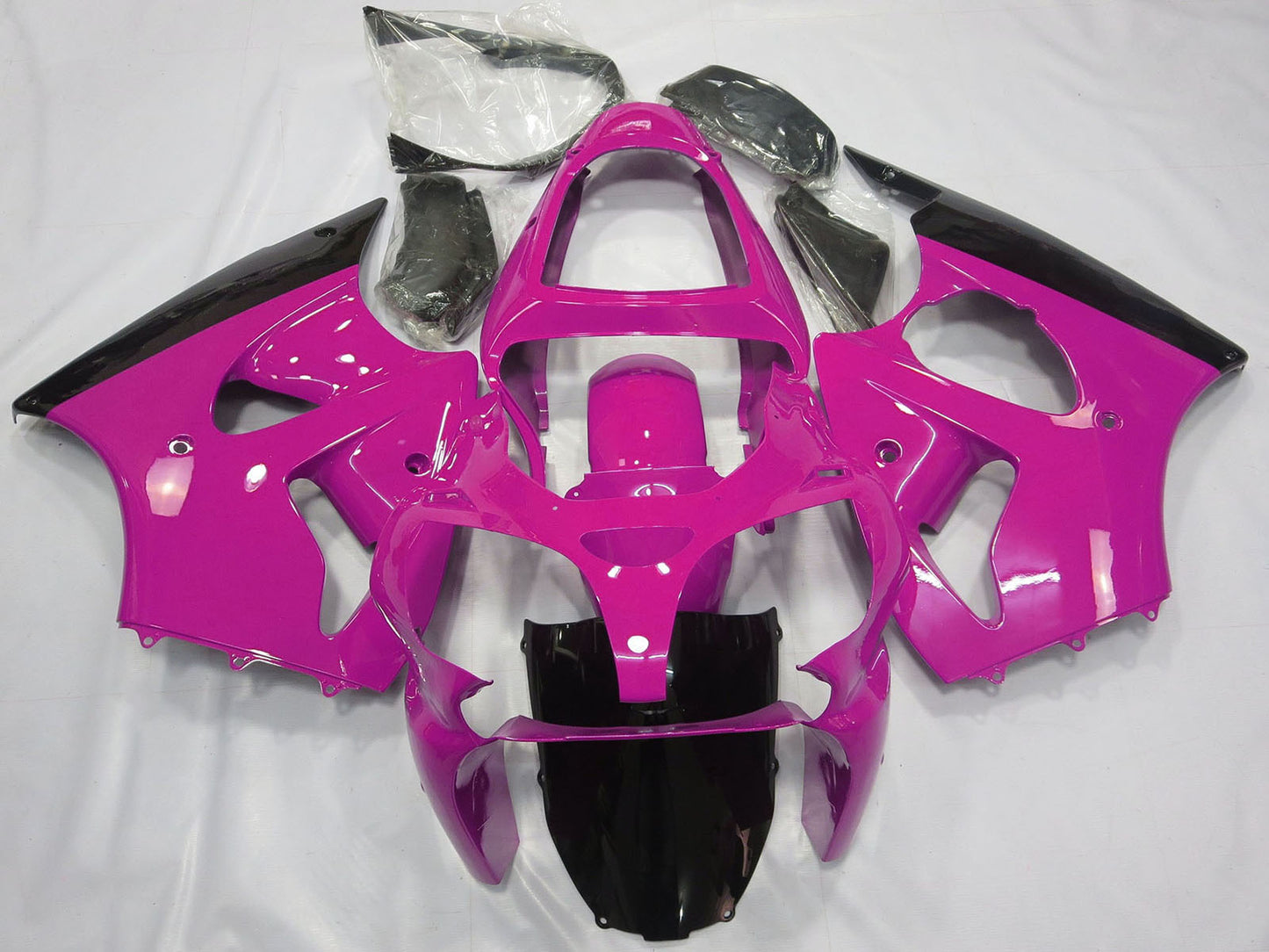 2000-2002 Pink Glossy Black Kawasaki ZX6R Fairing Kit