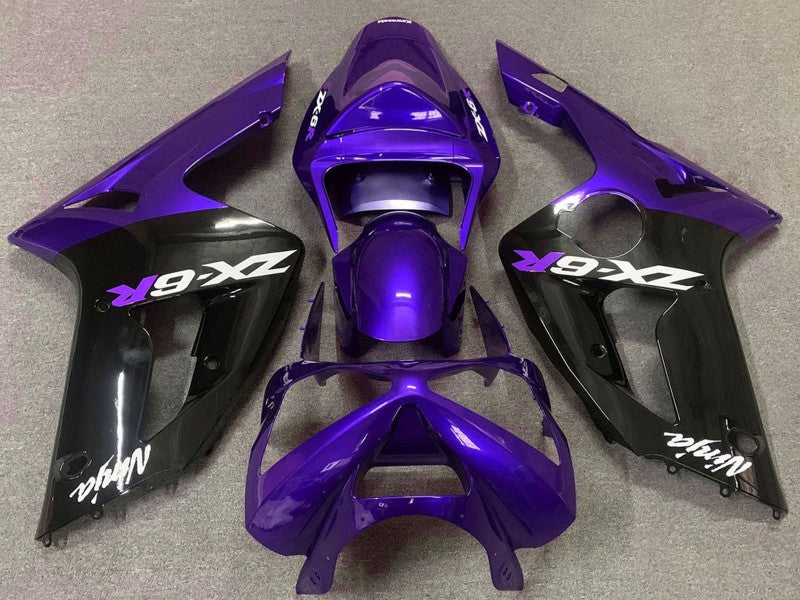 Purchase 2003-2004 Purple Glossy Black Kawasaki ZX6R Motorcycle Fairings UK