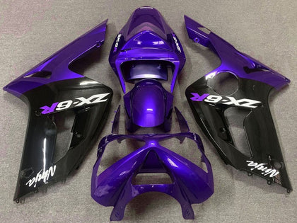 2003-2004 Kawasaki ZX-6R Purple Glossy Black Fairing Kit