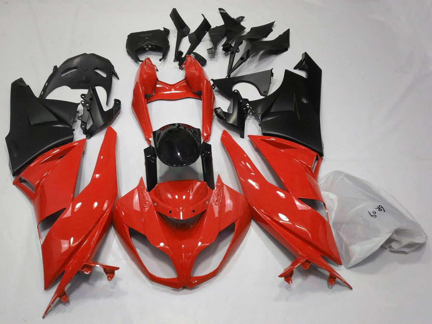 2009-2012 Red Glossy Black Matte Black Kawasaki ZX6R Fairing Kit