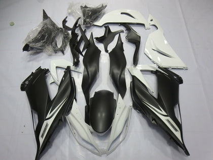 2013-2018 Kawasaki ZX-6R White Matte Black Fairing Kit