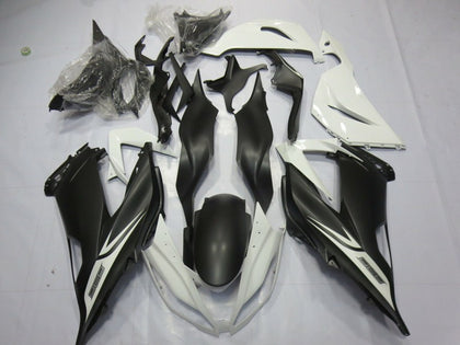 2013-2018 Kawasaki ZX-6R White Matte Black Fairing Kit