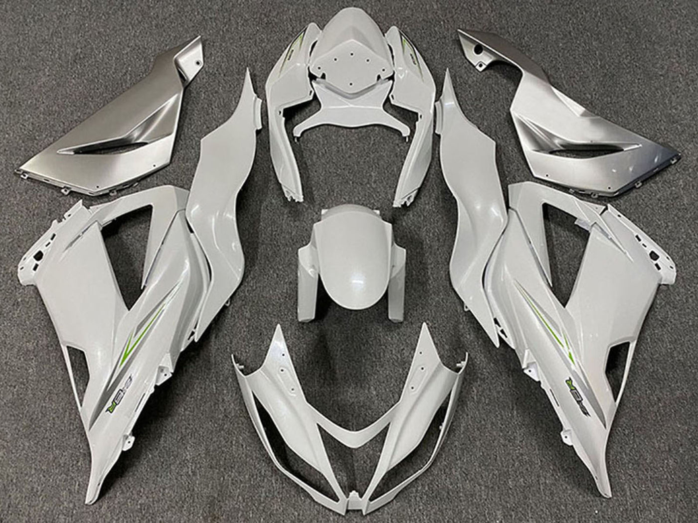 2013-2018 Pearl White Green Kawasaki ZX6R Fairing Kit
