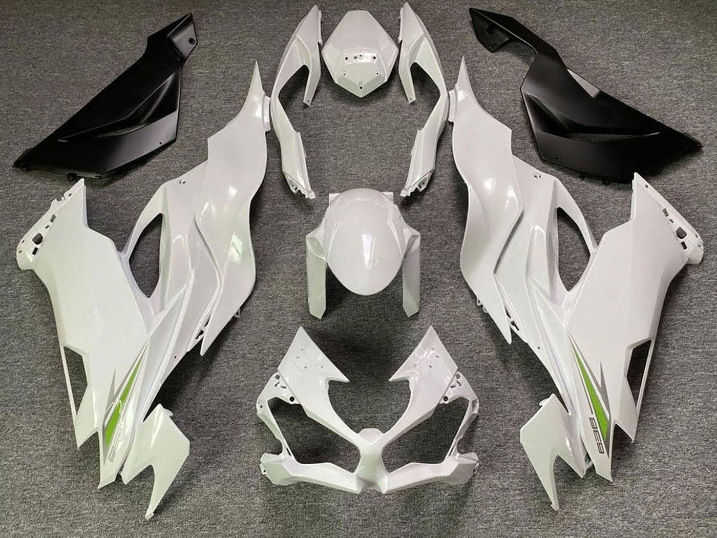 2019-2023 Pearl White Green Kawasaki ZX6R Fairing Kit
