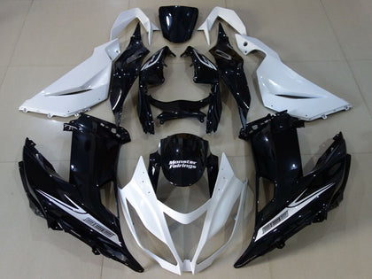 2013-2018 Kawasaki ZX-6R White Glossy Black Fairing Kit