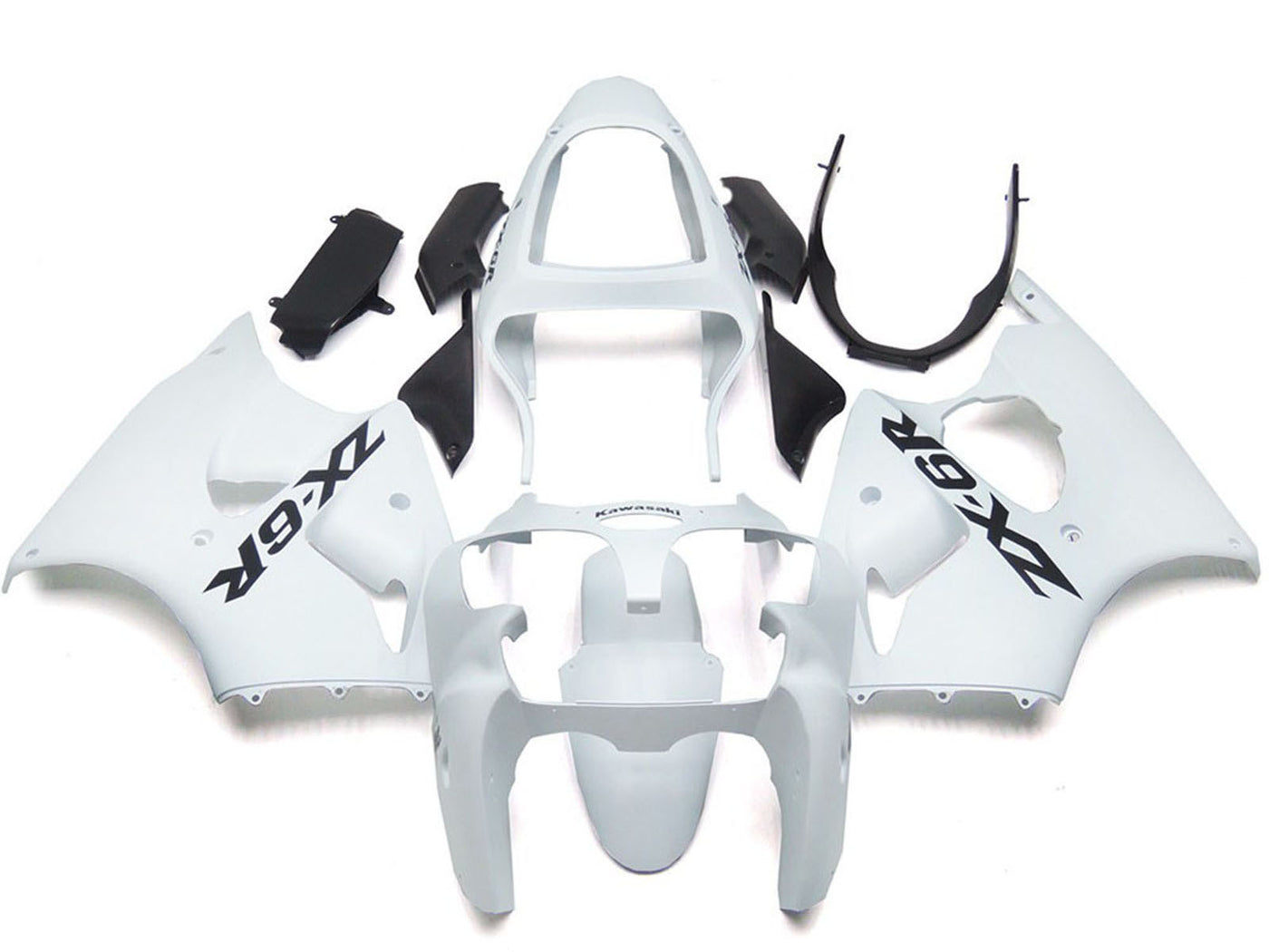 2000-2002 Glossy White Kawasaki ZX6R Fairing Kit
