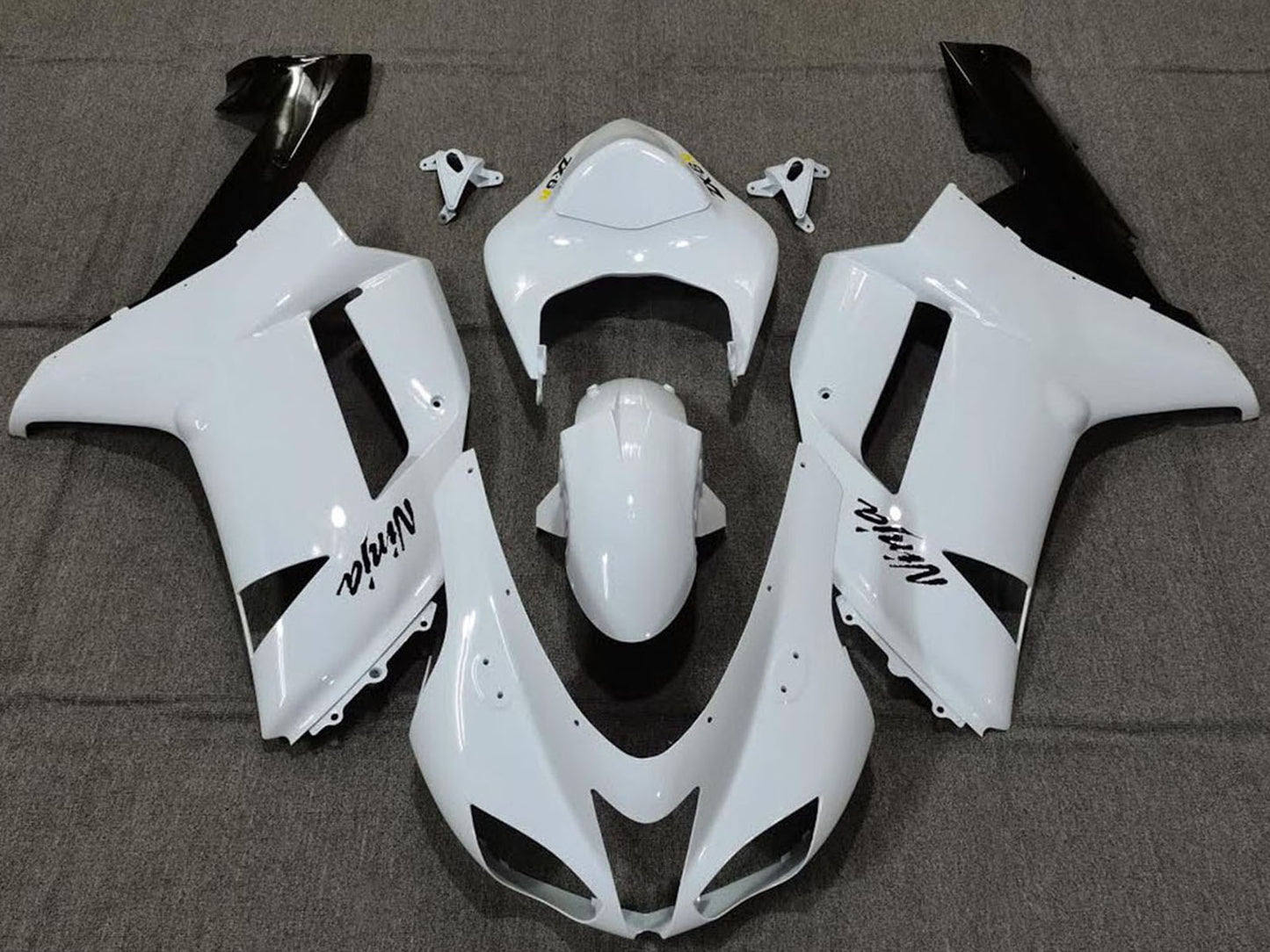 2007-2008 Plain White Gloss Kawasaki ZX6R Fairing Kit