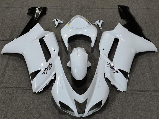 2007-2008 Plain White Gloss Kawasaki ZX6R Fairing Kit