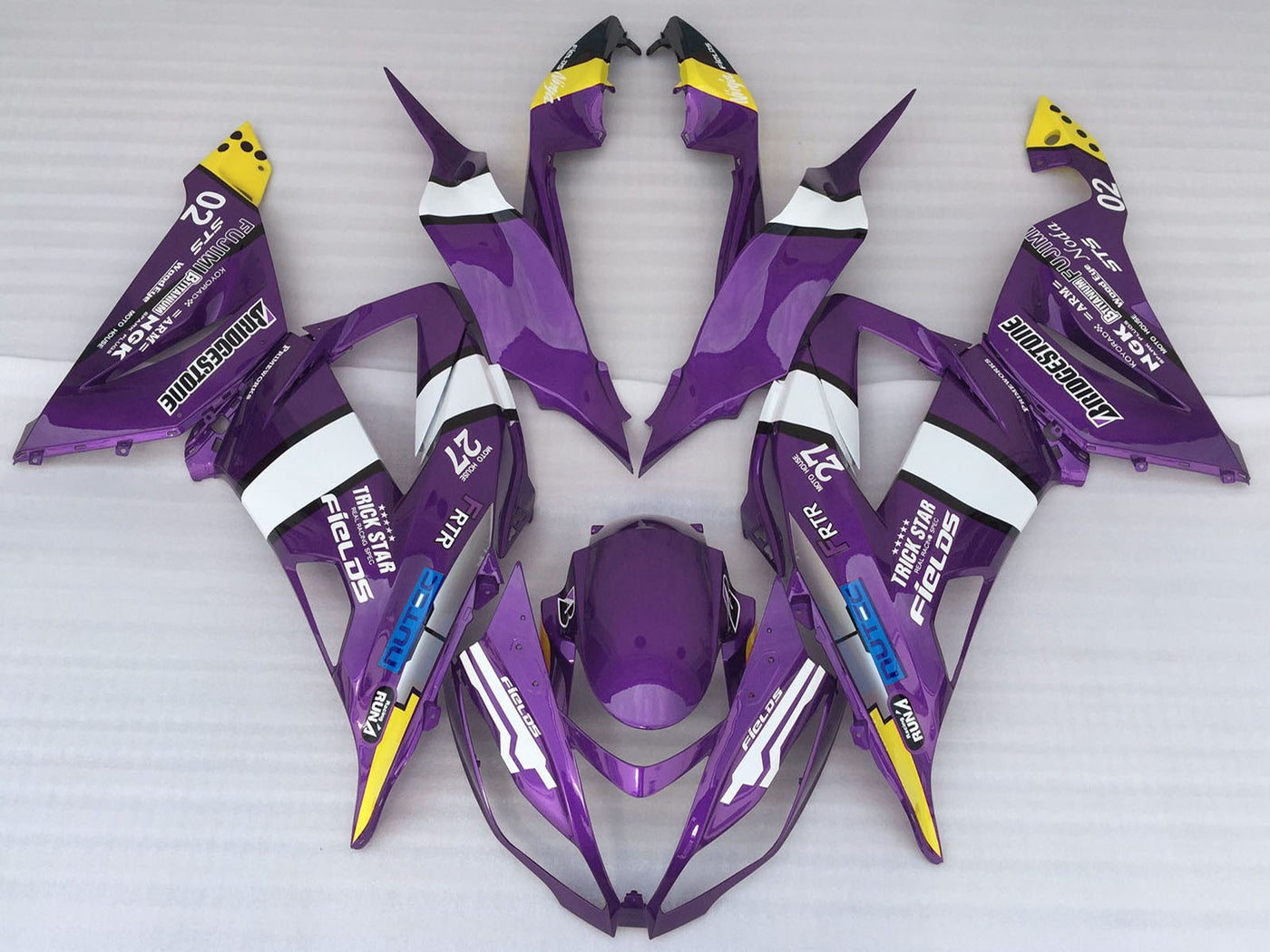 2013-2018 Purple Yellow White Blue Kawasaki ZX6R Fairing Kit