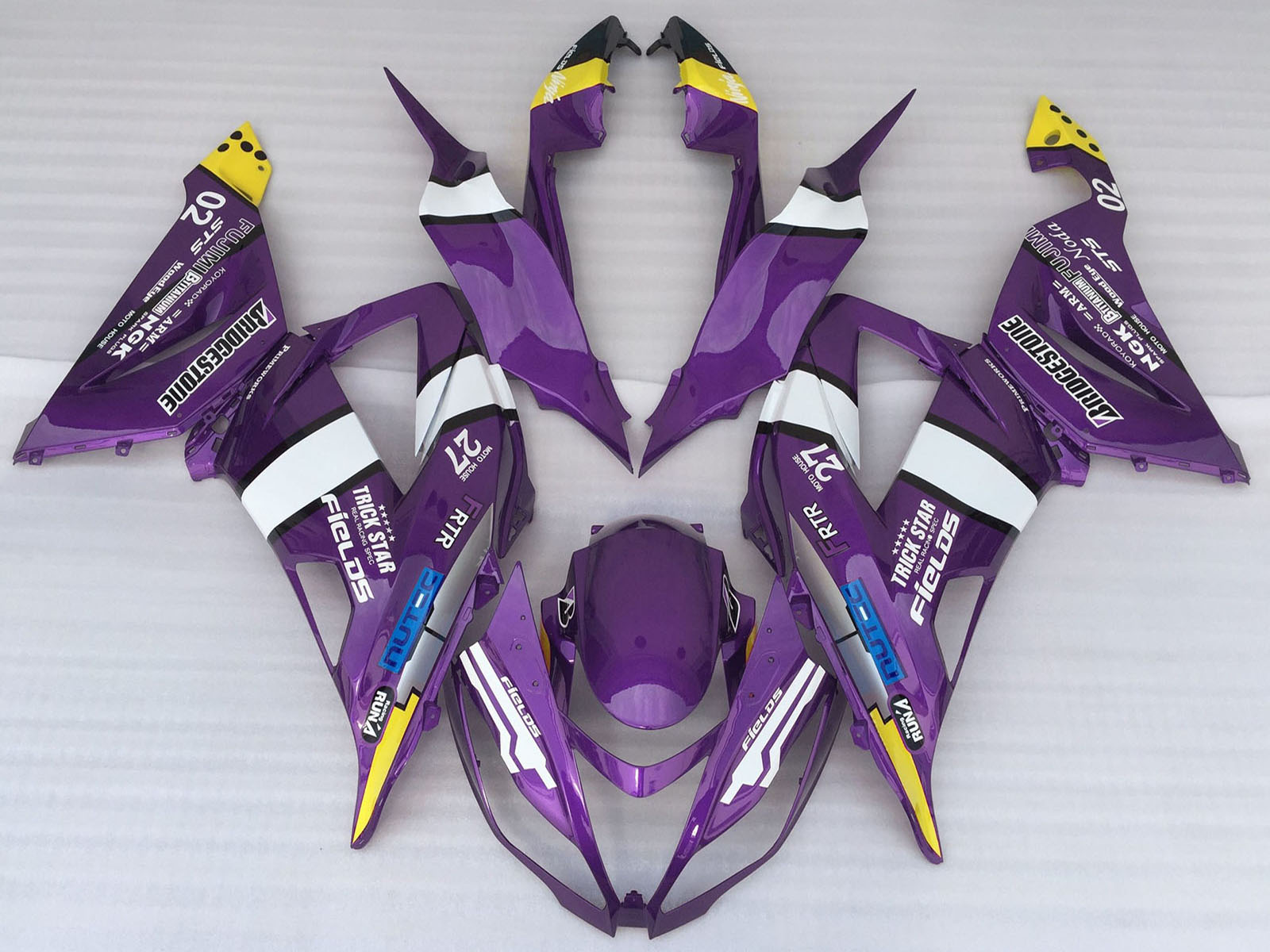 2013-2018 Purple Yellow White Blue Kawasaki ZX6R Fairing Kit