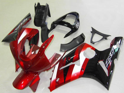 2003-2004 Kawasaki ZX-6R Red White Glossy Black Fairing Kit