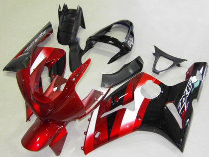 2003-2004 Kawasaki ZX-6R Red White Glossy Black Fairing Kit