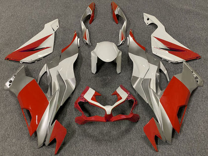2019-2023 Kawasaki ZX-6R White Silver Red Fairing Kit