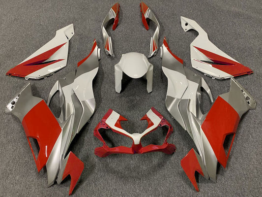 2019-2023 White Silver Red Kawasaki ZX6R Fairing Kit