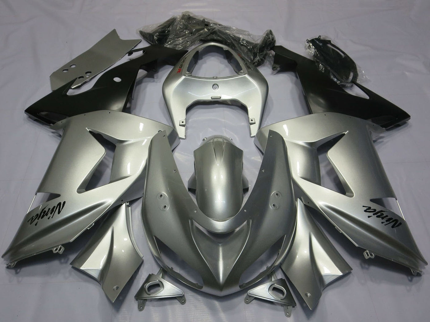 2003-2004 Silver Kawasaki ZX6R Motorcycle Fairings， Purchase 2003-2004 Silver Kawasaki ZX6R Motorcycle Fairings UK - UK
