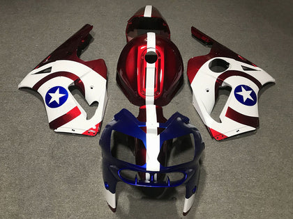2002-2006 Kawasaki ZX-12R Red Blue White Star Captain America Fairing Kit