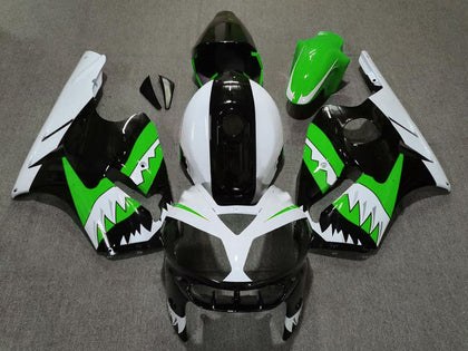 2002-2006 Kawasaki ZX-12R Green Black White Shark Fairing Kit