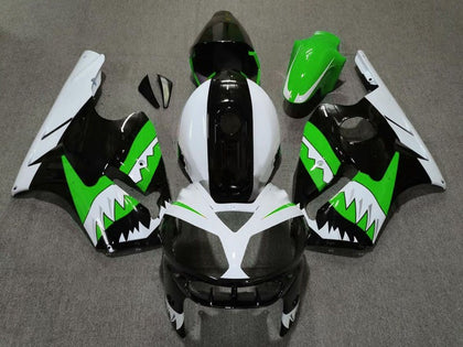 2002-2006 Kawasaki ZX-12R Green Black White Shark Fairing Kit