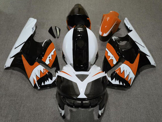 2002-2006 Orange Black White Shark Kawasaki ZX12R Fairing Kit