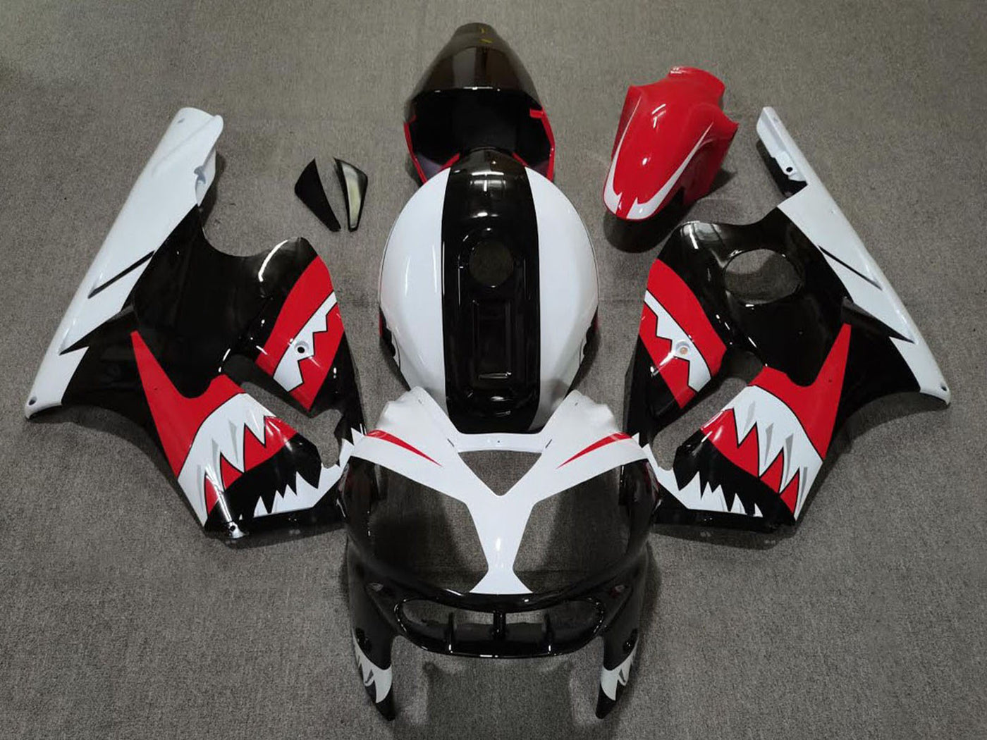 2002-2006 Red Black White Shark Kawasaki ZX12R Fairing Kit